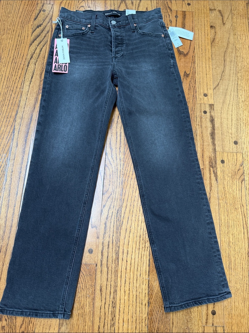 NWT Aritzia Denim Forum sz 26 The Arlo Lo-Rise Straight Jean - Black Liquorice